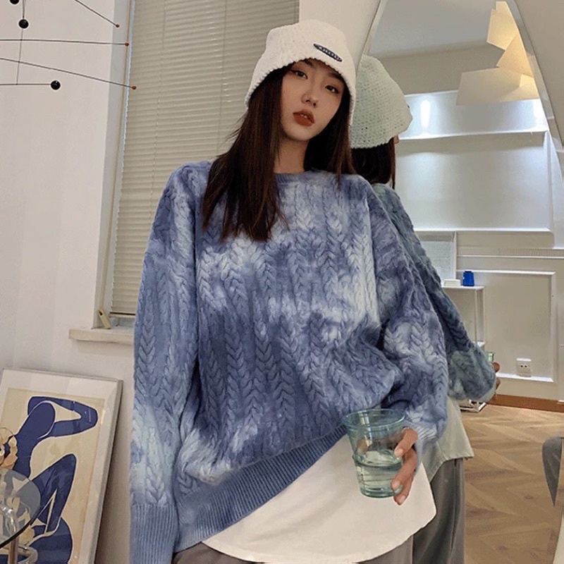 Áo len vặn thừng loang 2 màu