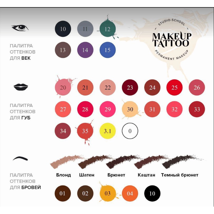 Mực Makeup chính hãng Nga phun xăm môi mày 10ml - Mực xăm môi trong veo đẹp đậm chất - Mực hữu cơ Nga nhanh bám