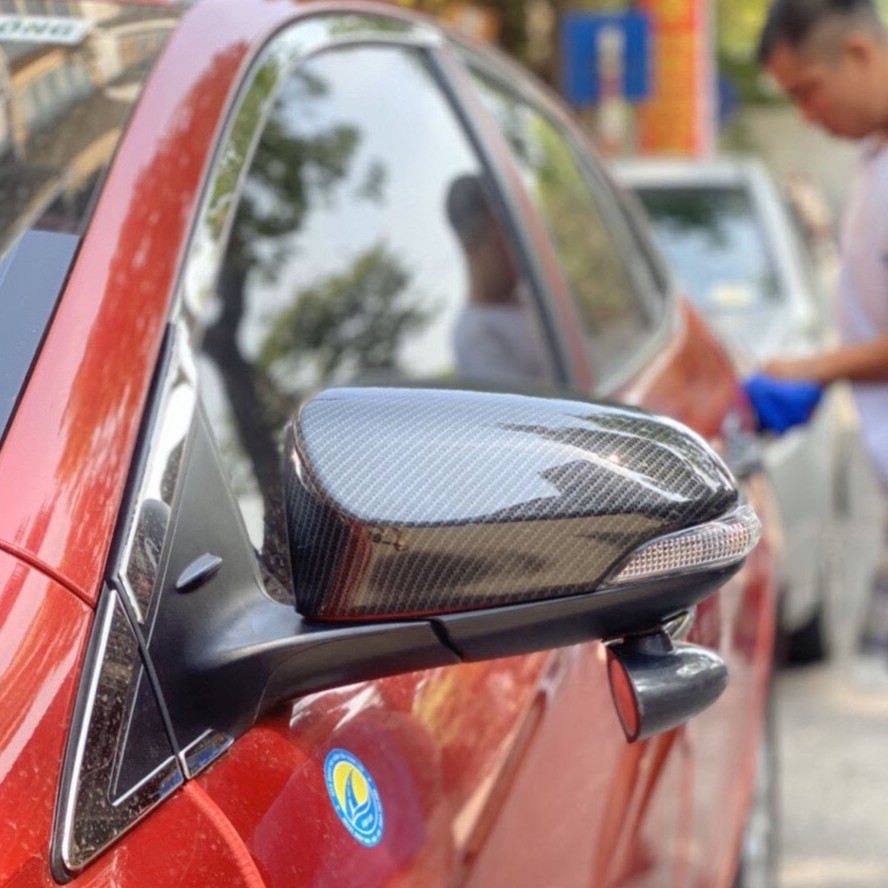 Ốp gương chiếu hậu cacbon xe Vios 2019- 2021 vân Carbon cao cấp