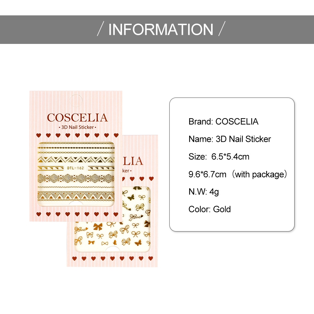 [Hàng mới về] Hình dán móng tay họa tiết bướm 3D phong cách nghệ thuật hợp thời trang