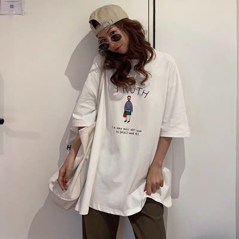 Áo phông unisex form rộng thun tay lỡ oversize nam nữ đẹp ulzzang TRUTH ANHStore A05