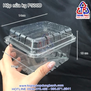 Hộp P500D - Hộp P500D đựng nửa kg trái cây - Hộp đựng nửa kg dâu - Hộp đựng 0.5kg P500D