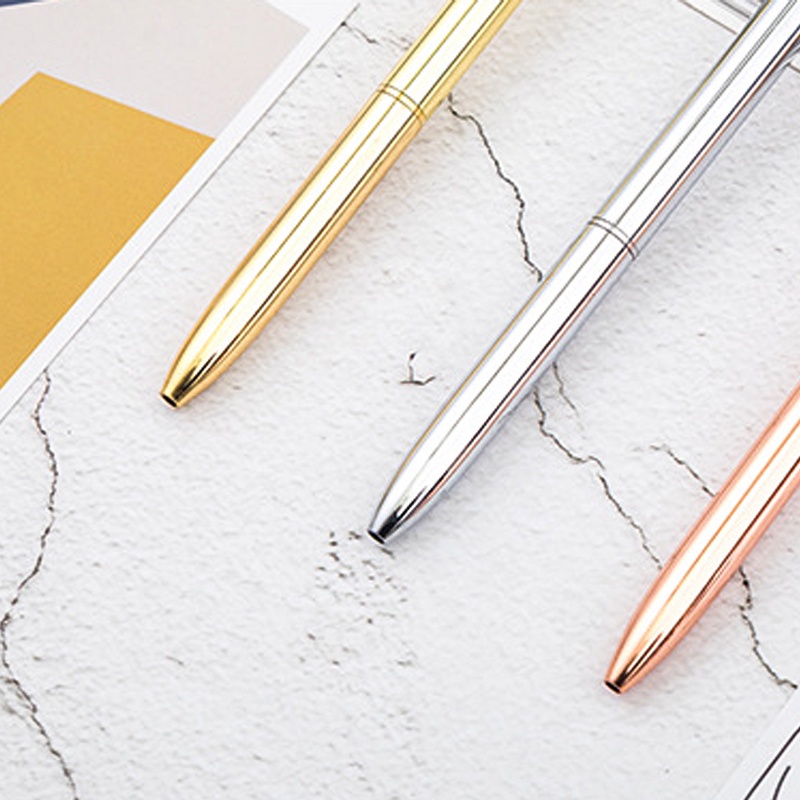 Bút bi mực đen ngòi 0.5mm bằng kim loại gắn quả cầu lông xù xinh xắn