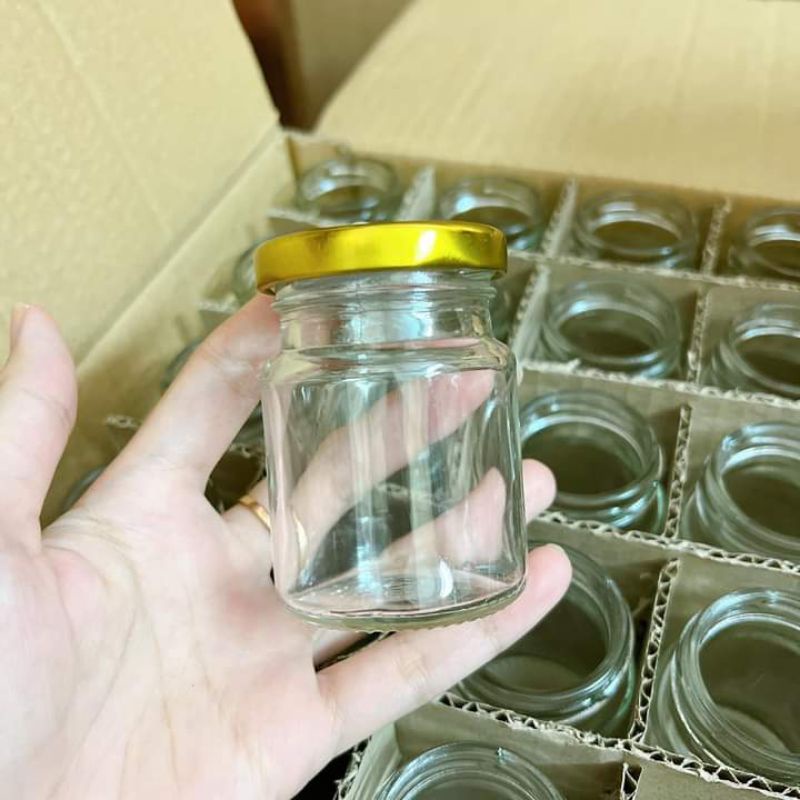 Bộ 50 hũ  75ml nắp thiếc vàng chưng yến, sữa chua, dầu dừa, vv, hàng loại 1bao đẹp toàn thị trường👍👍👍