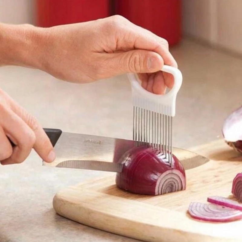Dụng Cụ Hỗ Trợ Cắt Lát Hành Tây Đa Năng Bằng Thép Không Gỉ