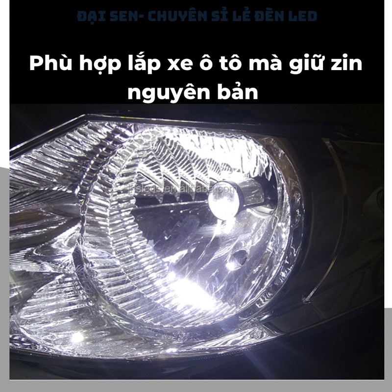 Đèn Led pha cầu mini Y6 loại cao cấp chân H4 cho ô tô và xe máy giá 1 bộ 2 bóng