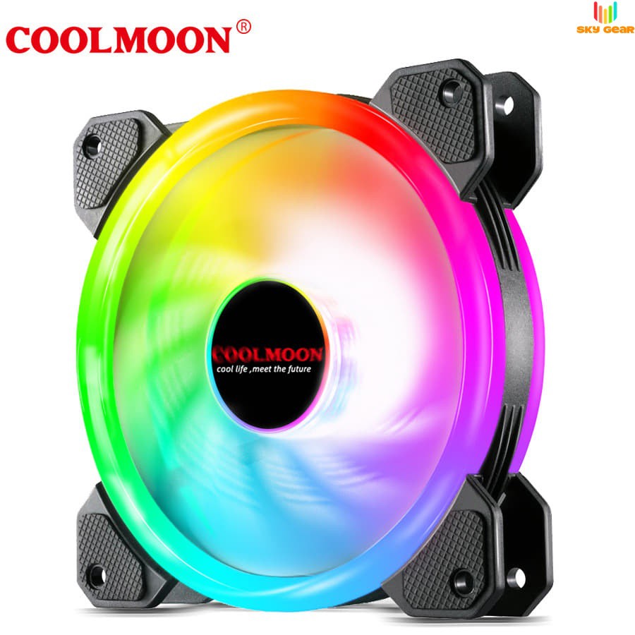 Quạt Tản Nhiệt Led RGB Coolmoon V4 - Đồng Bộ Hub Coolmoon