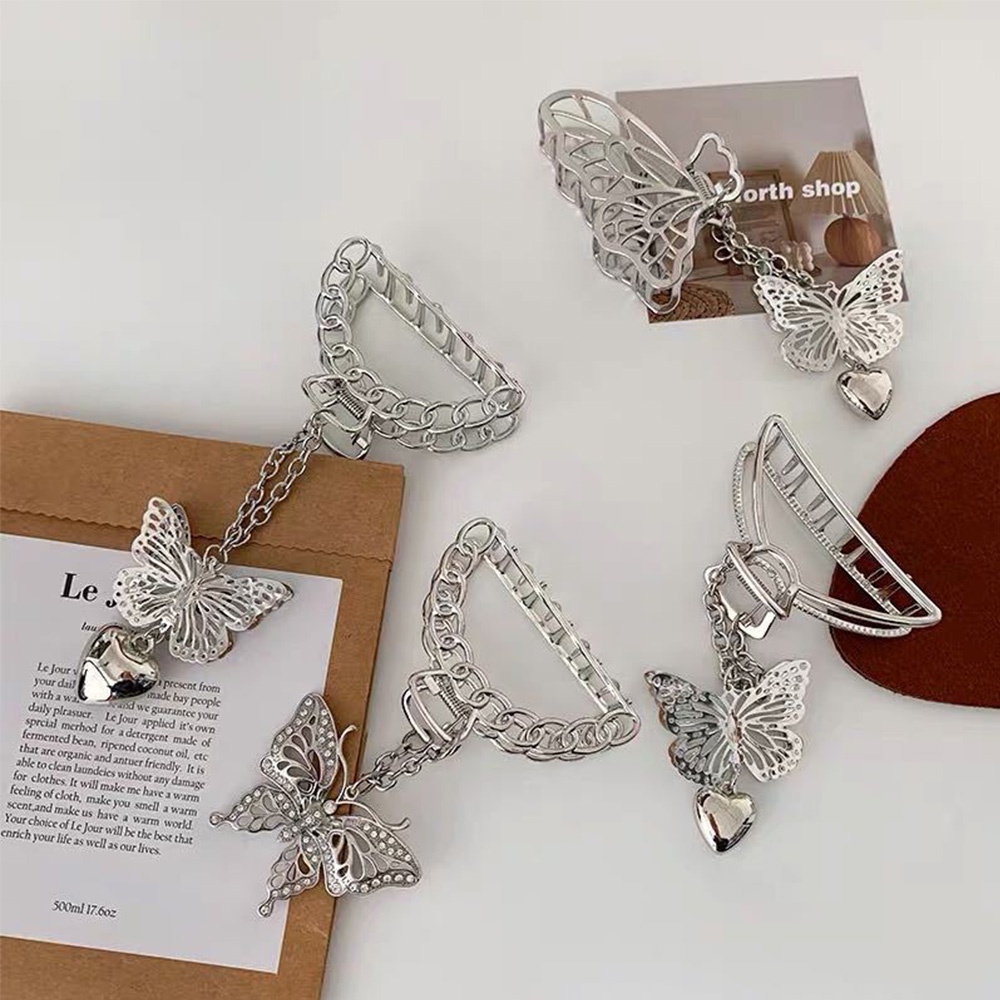 Kẹp Tóc Hình Chữ Nhật Họa Tiết Bướm Thời Trang Cho Nữ