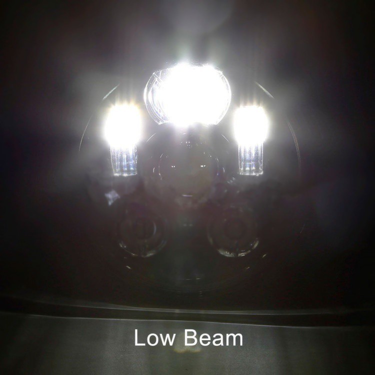 UNI-SHINE Hi/Lo 5-3/4'' DRL 5.75 Inch Black LED Headlight for V-Star XV003 MDS Motorcycle Lamp