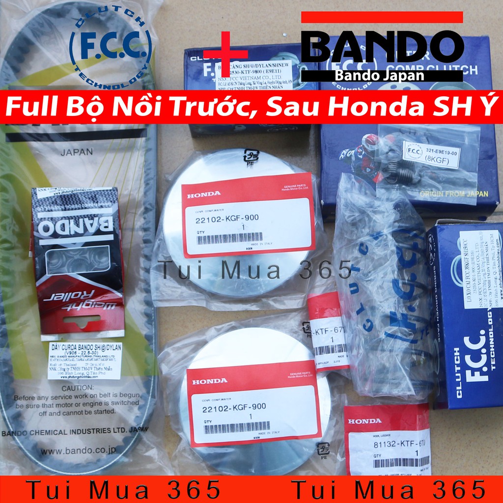 Full Bộ Nồi Trước, Nồi Sau, Dây Curoa, Bi Nồi Cho Honda SH Ý, Dylan, PS, A Còng (Thái Lan )