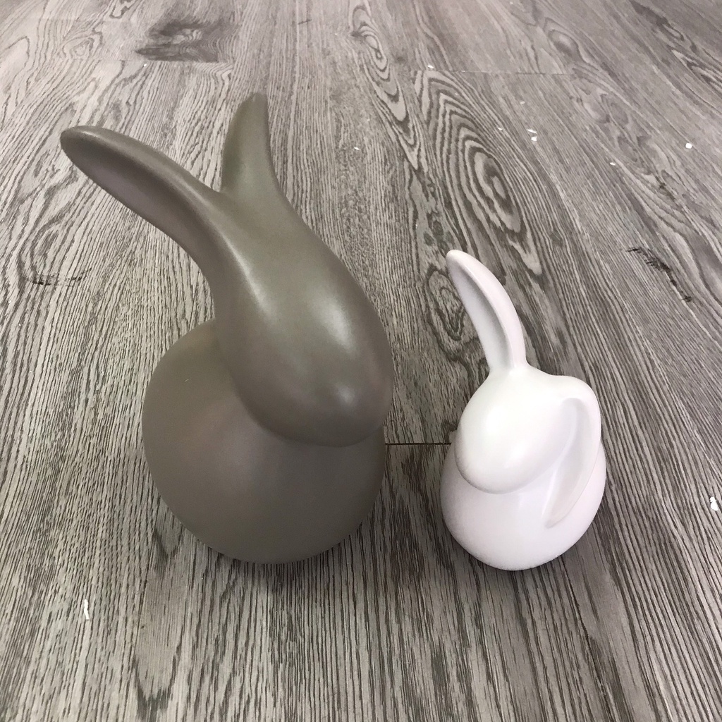 tượng đôi thỏ gốm sứ cao cấp decor nhà cửa phong cách bắc âu