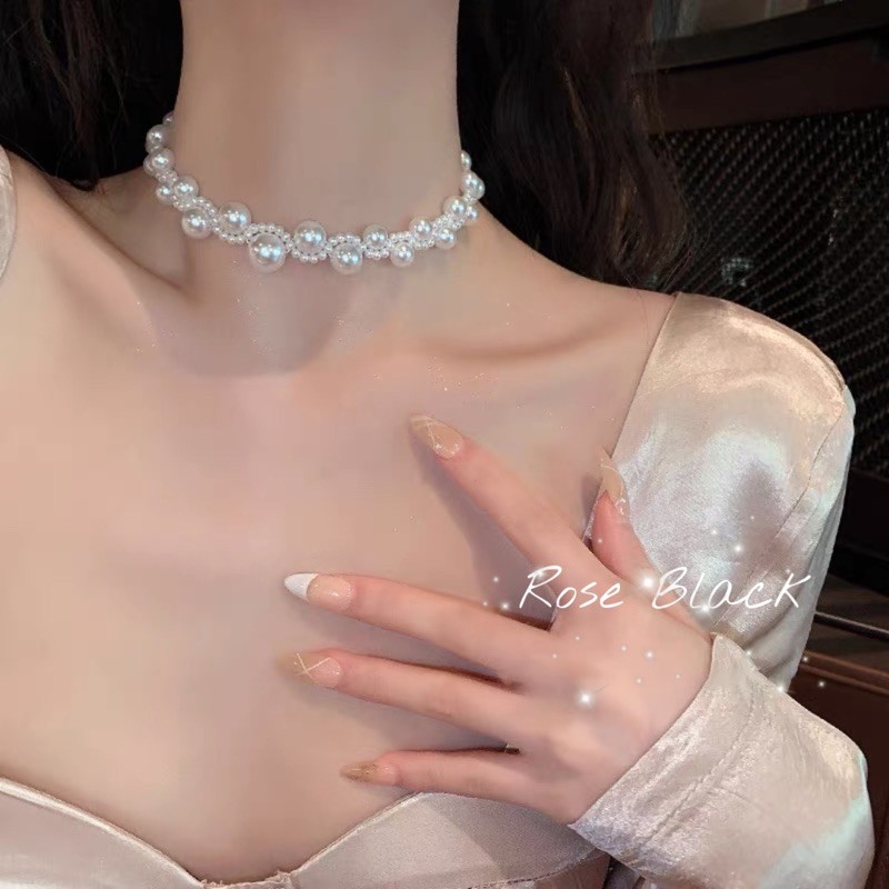 vòng cổ choker hạt phong cách Hàn Quốc cực xinh mã OP991