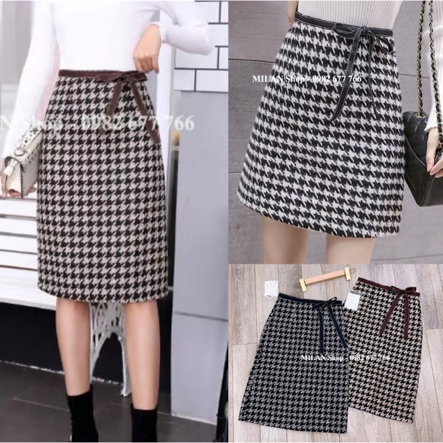 Chân váy dạ ngắn - dài hoạ tiết nhiều kiểu style