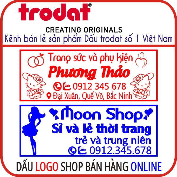 Con dấu Logo Shop bán hàng Online - 22x58mm - Trodat 4913