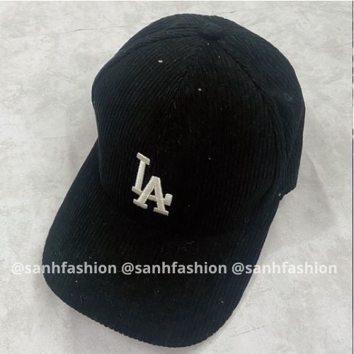 Mũ lưỡi trai thêu hình chữ LA Nón kết chất nhung tăm cao cấp thời trang form unisex nam nữ_sanhfashion
