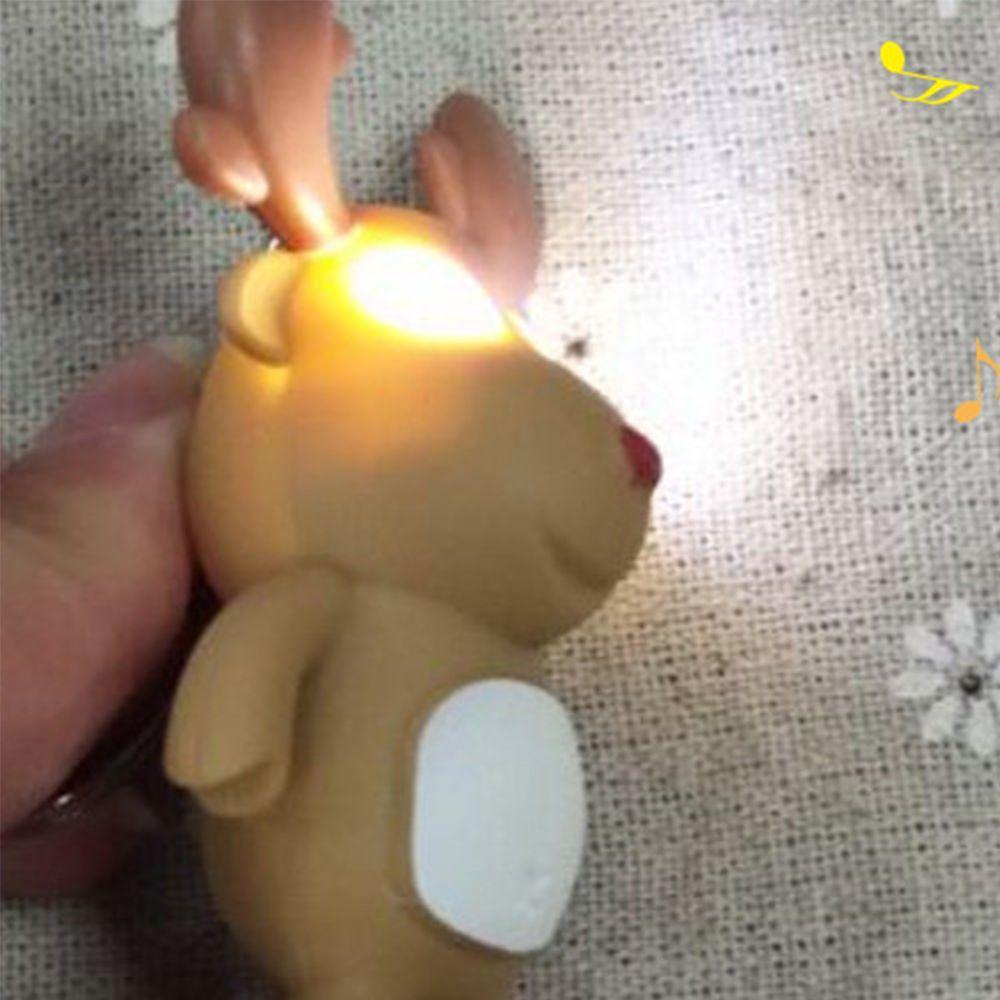 Móc Khóa Hình Hươu Có Đèn LED Dễ Thương