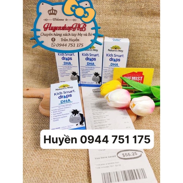 DHA nature's way Kids Smart Drops. DHA dạng giọt giúp bé tăng IQ, phát triển não bộ