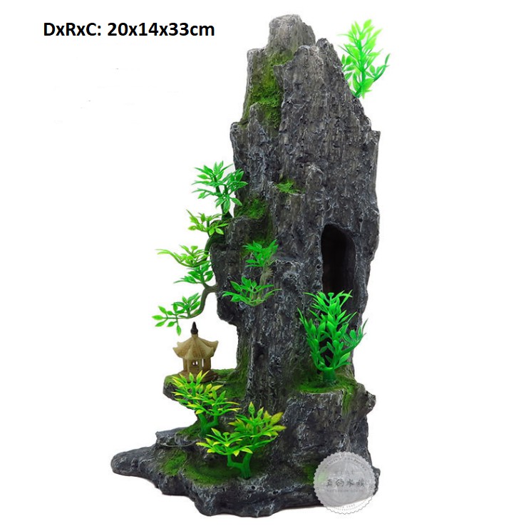 Mô hình non bộ dáng cao cho bể bán cạn, bể thủy sinh, DIY