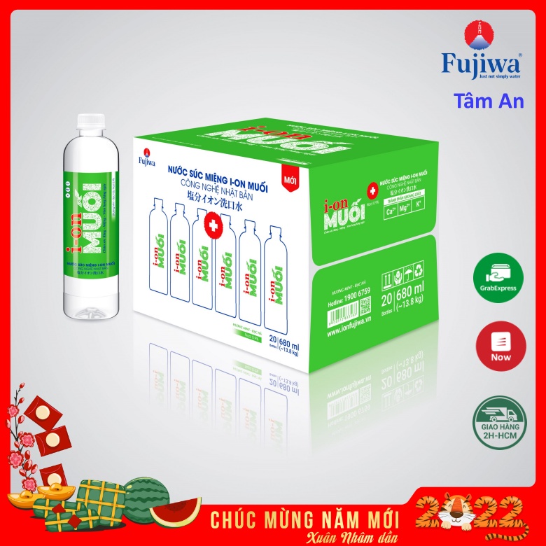 1 Thùng nước muối công nghệ Nhật Bản - Nước súc miệng ion Muối hương bạc hà 680ml – Thùng 20 chai