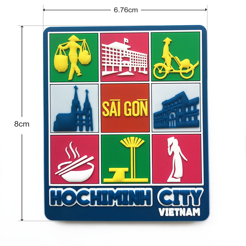 Nam châm dán tủ lạnh - Nam châm hít tủ lạnh - Fridge Magnet - Vuông xanh