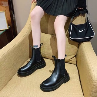 (Order) Boots da trơn đế cao cổ chun Hàn Quốc (ảnh thật +video)