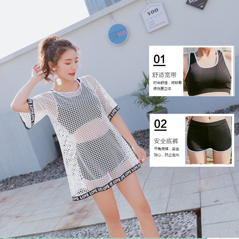 Bộ Đồ Bơi Ba Mảnh Gồm Áo Và Quần Boxer Phong Cách Thể Thao Thời Trang Hàn Quốc Hàng Mới 2022 Dành Cho Bạn Nữ