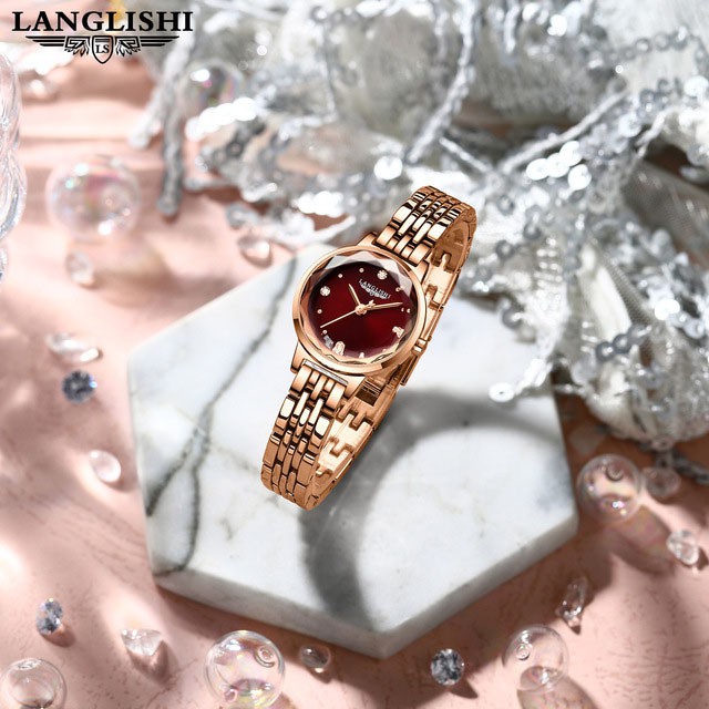 Đồng hồ nữ đẹp chính hãng, đồng hồ nữ thời trang dây thép đẹp chính hãng LANGLISHI loại tốt cao cấp DH01B - Aka Mart