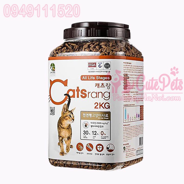 Thức ăn hạt cho mèo Catsrang 2kg Nhập khẩu Hàn Quốc - Petshophanoi