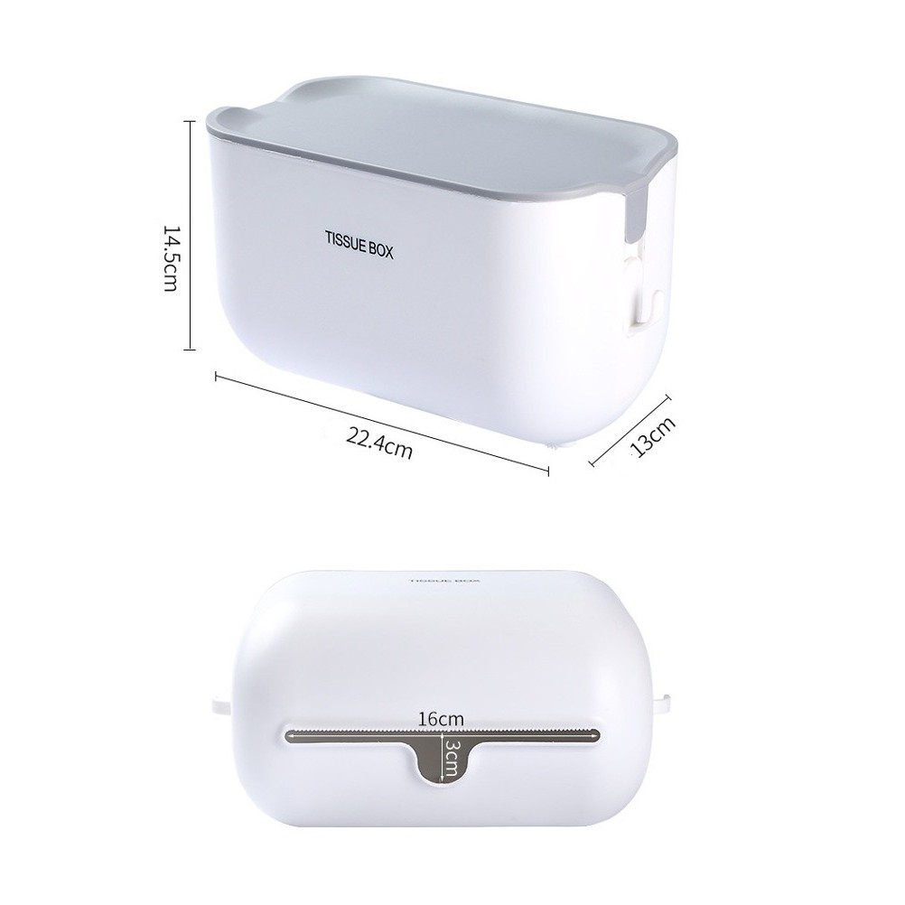 Hộp Kệ Đựng Giấy Vệ Sinh, Khăn Giấy TISSUE BOX Có Móc Treo 2 Bên (HSN)