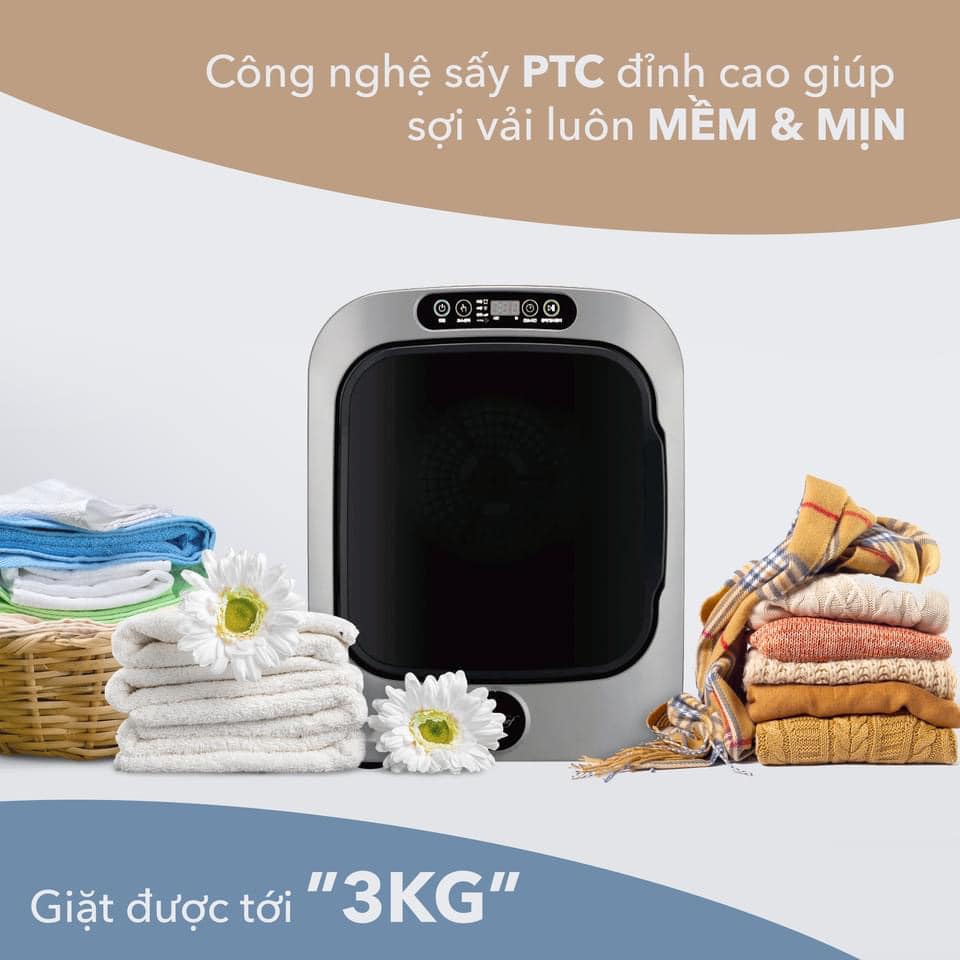 Máy sấy quần áo mini Heim Chef HCD-301UPR [hàng nội địa Hàn]