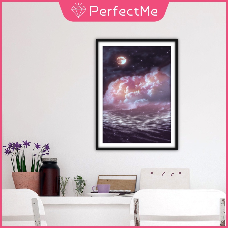Bộ tranh đính đá 5D họa tiết bầu trời đầy sao độc đáo kích thước 30x40cm DIY dùng trang trí