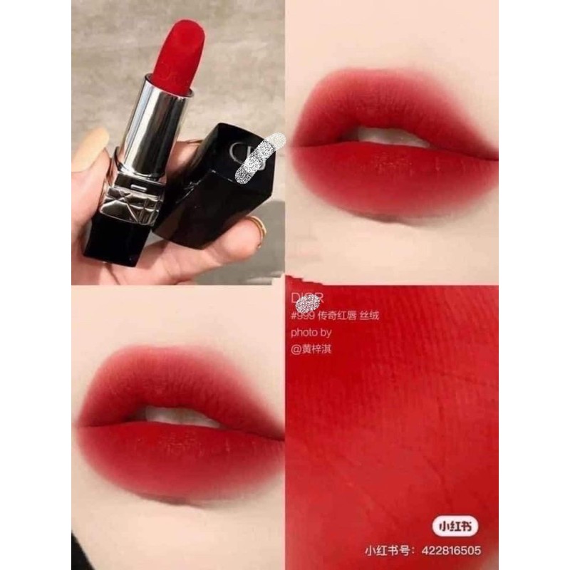 Son Dior Rouge Matte 999 size mini 1.5g unbox- Velvet 999 fullsize unbox