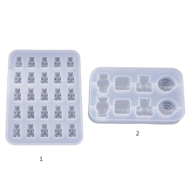 Khuôn Silicone Tạo Hình Làm Mặt Dây Chuyền Hình Gấu Diy