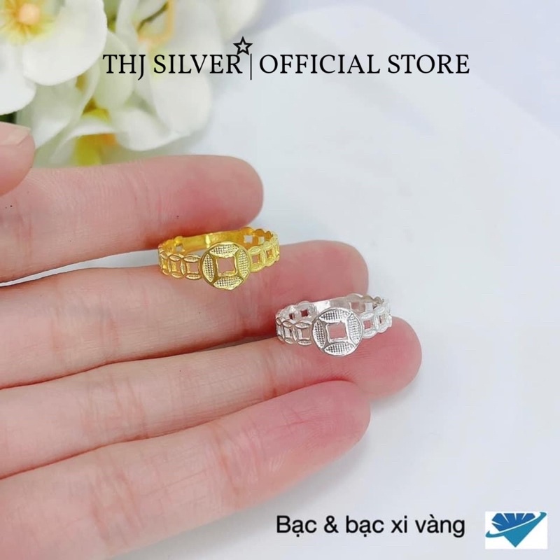 Nhẫn nữ bạc ta THJ - Nhẫn nữ tài lộc xi vàng may mắn