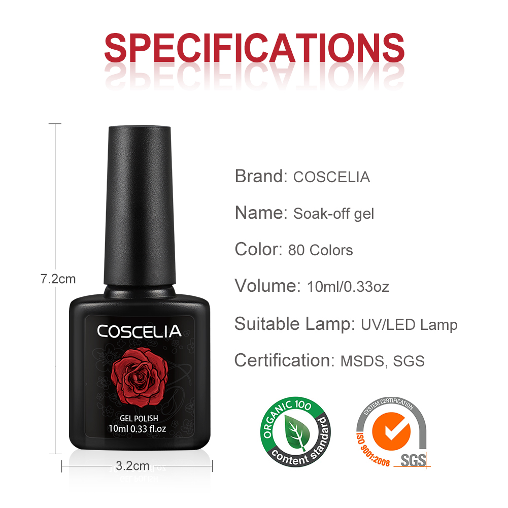 Gel sơn móng tay Coscelia nhiều màu 10ml chuyên dụng