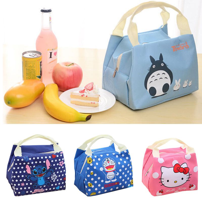 Doraemon Totoro Stitch Waterproof Cute Lunch Bag Kids Cooler Insulation Thermal