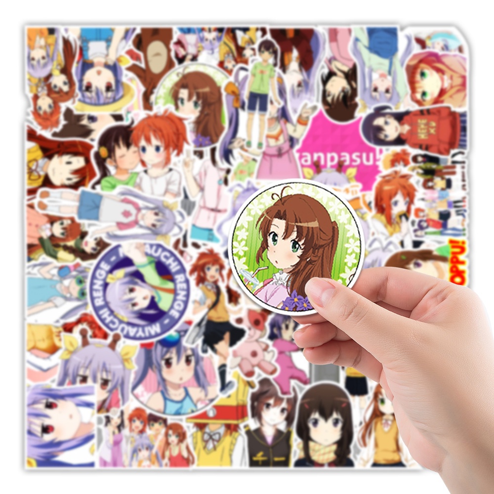 50 sticker cute chống nước dán mũ nón bảo hiểm MẪU anime CÔ BÉ NYANPASU , vali 50 hình dán graffiti máy tính xác