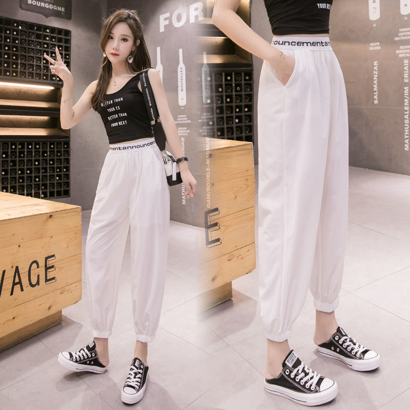 READY STOCK Women Sports Pants Stretchable Waist Multicolor Jogger Long Pants