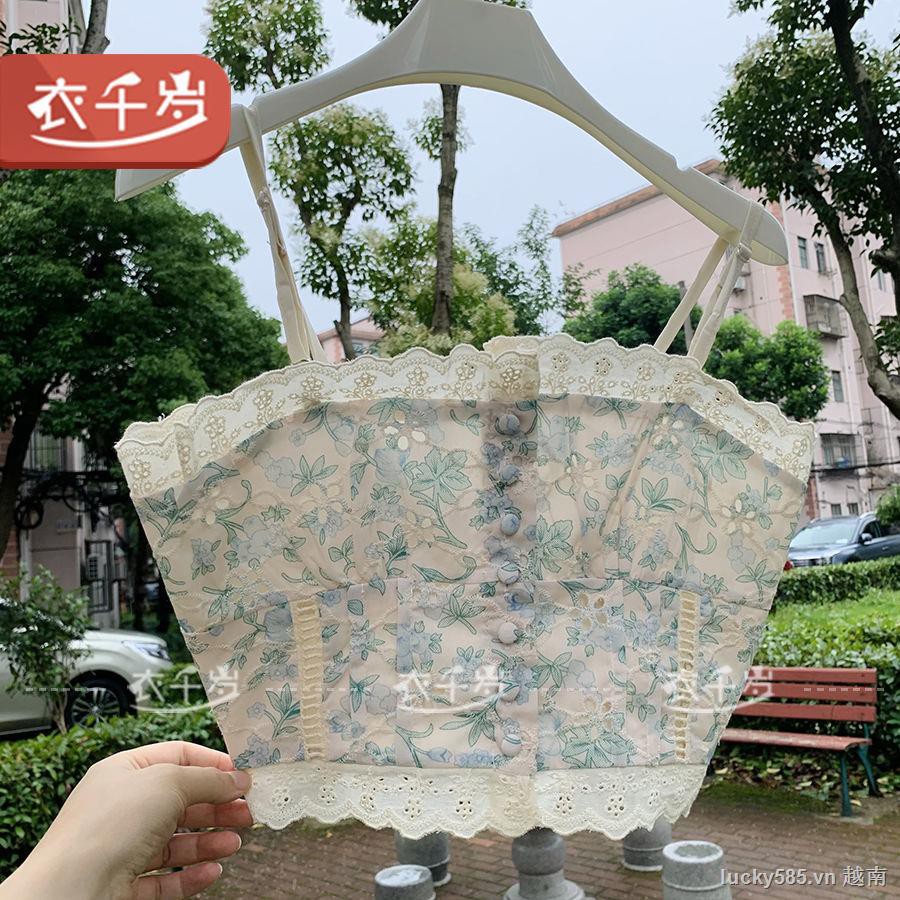 Áo Ống Hai Dây In Hoa Phối Ren Phong Cách Pháp Cổ Điển Thời Trang Mùa Hè Cho Nữ | BigBuy360 - bigbuy360.vn