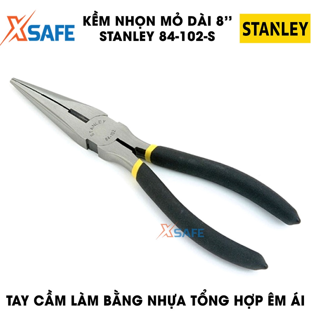 Kềm nhọn mỏ dài STANLEY tay cầm bọc nhựa êm ái Kìm Stanley phủ lớp chống gỉ, có tính ứng dụng cao trong nhiều ngành