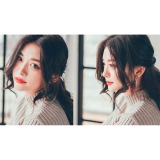 Mái dài tóc giả xoăn 2 bên - hình thật.