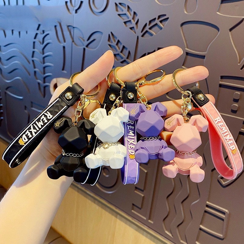 Móc Khoá Ô tô/Xe máy Thỏ Đeo Dây Sang Trọng A18, Móc Chìa Khoá Balo/Xe/Túi Thỏ Cá Tính