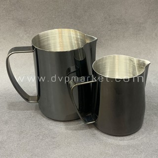 Ca đánh sữa Rattleware đen mạ bóng 350ml, 600ml
