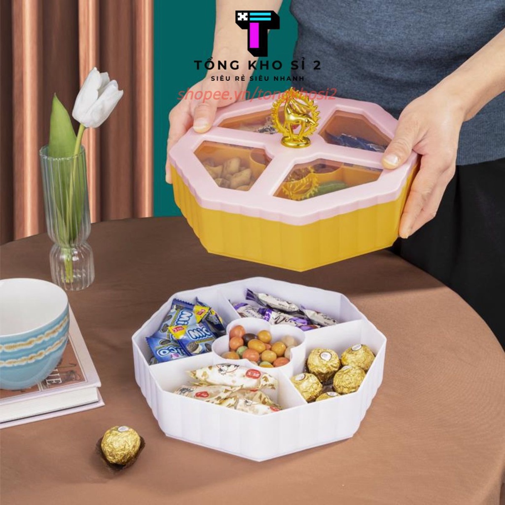 Khay mứt hình hươu 2 tầng sang chảnh cao cấp