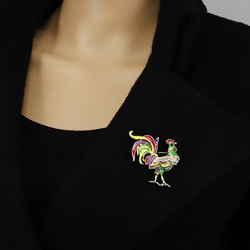 Ghim Cài Áo Hình Gà Trống Thời Trang Nữ Tính