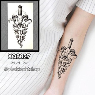 Hình xăm dán TATOO hình cây kiếm, size vừa, mã XQB027