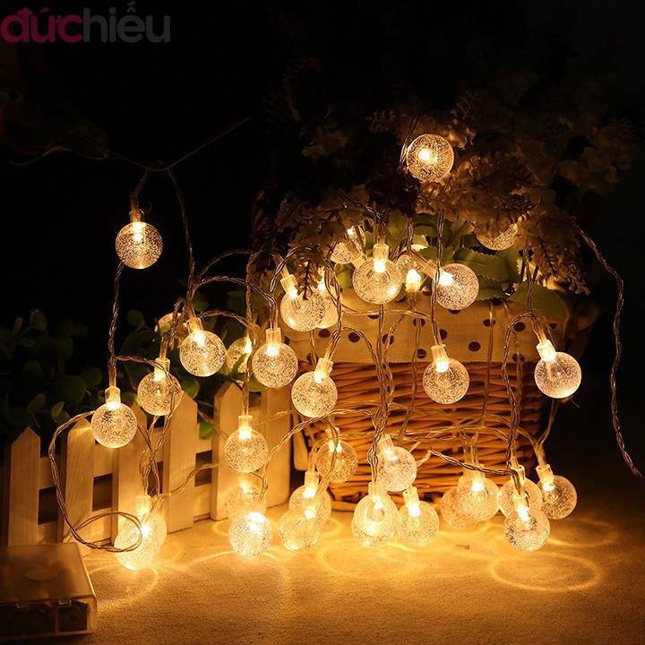 Dây đèn chớp tắt bi bọt đủ màu 7m , dây đèn trang trí chống nước, đèn trang trí noel