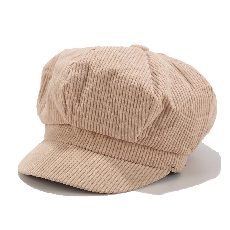 Mũ beret vải nhung kẻ phong cách Anh Quốc retro thời trang dành cho nữ