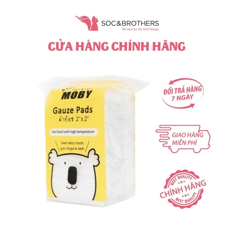 Gạc rơ lưỡi Moby túi 50 miếng an toàn cho bé từ sơ sinh