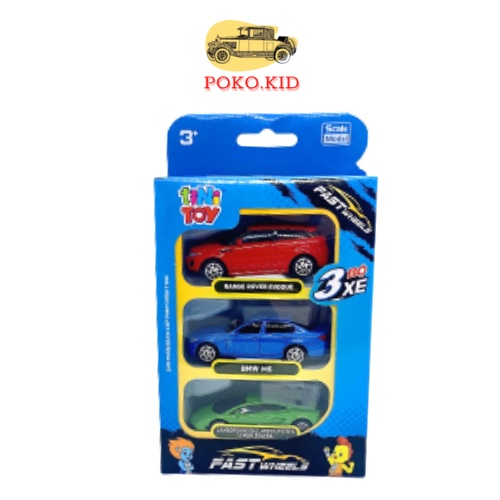 Set Ô tô Kim Loại Mô Hình Xe Thể Thao Đồ Chơi Tỉ Lệ 1 / 64 FAST Wheels POKO KID